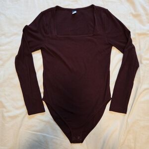 Old Navy Maroon Long Sleeve Bodysuit